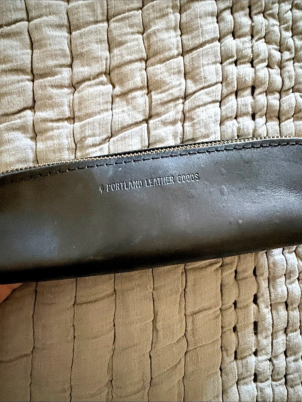 Portland Leather Goods Canoe Zip Pouch Black Leather